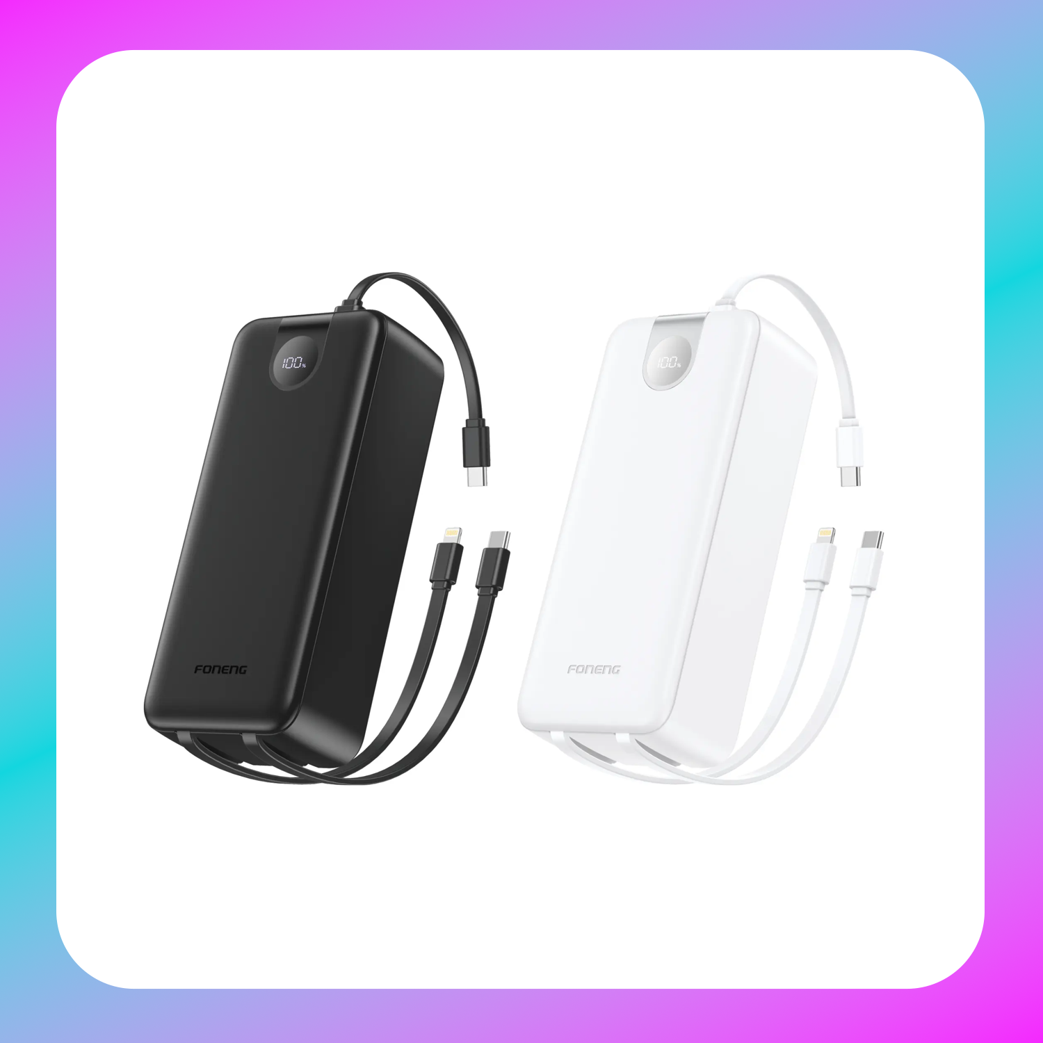 Foneng PX108 30000mAh Power Bank (22.5W) , 3 Built-in Cables Secondary image