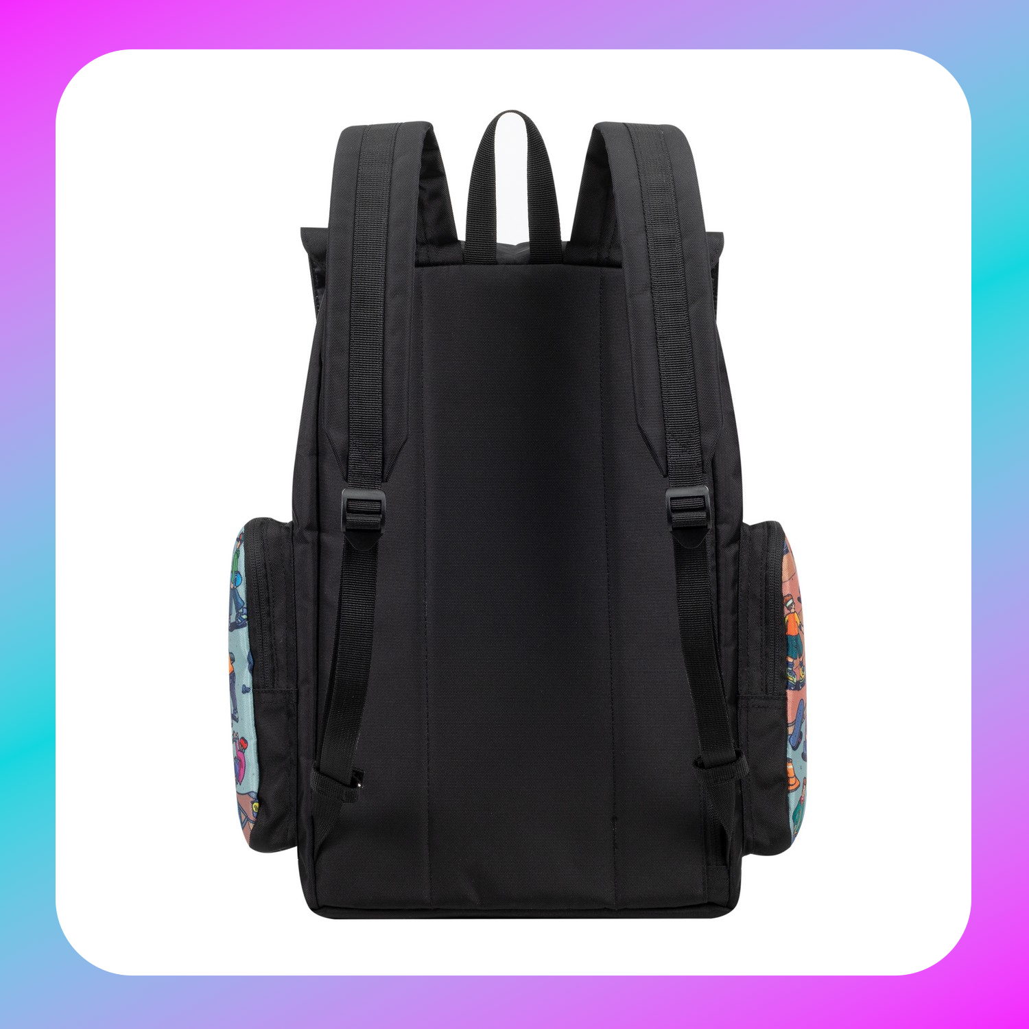 RIVACASE 5425 Agora black Urban Print backpack "Skaters", 15L / 12